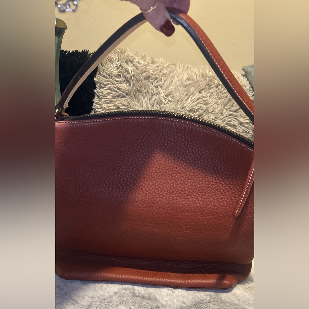 Dooney & Bourke Rich Brown Pebbled Leather Shoulder Bag - Picture 6 of 12